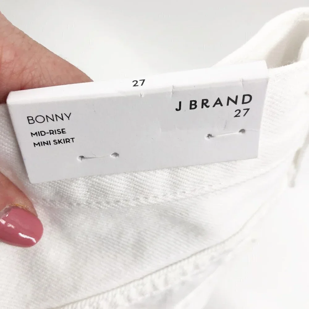 ✅ NWT J. BRAND BONNY MID RISE MINI SKIRT WHITE‎ SIZE 27